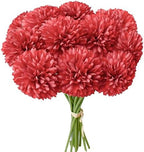 Mandy's 12pcs Artificial Red Ball Chrysanthemum Flowers by Mandys