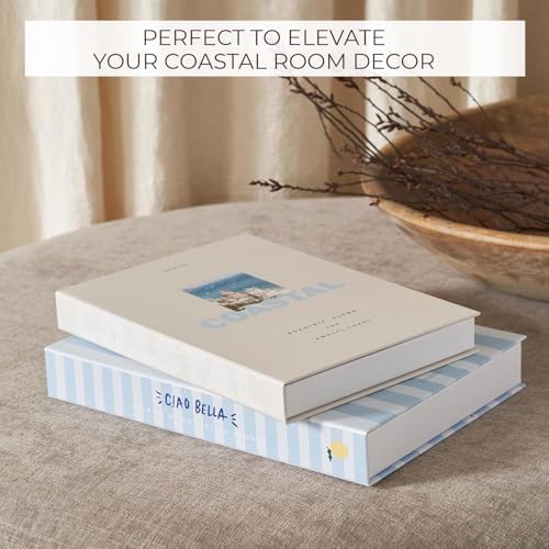 Beautiful Decorative Books - Set of 2 Coastal Boxes for Coffee Table Decor - Image 3