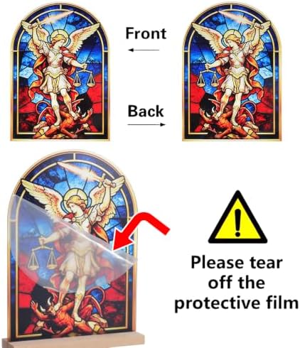 KOMI St Michael Stand Statue Acrylic Catholic Icon Ornament Home Altar Decor Christian Gifts - Image 3