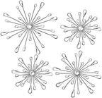 Hicarer 4 Pcs Starburst Wall Decor, Bling Metal Wall Art, Black - Image 2