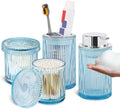 4pcs Blue Glass Bathroom Accessories Set by TonxusBathroomAccessories