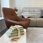 Linen Decorative Books for Home with Wood Beaded Tassel, 4-Piece Sage Set - Image 2