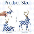WDS WONDROUS Christmas Reindeer Decorations, Modern Blue White Table Decor - Image 4