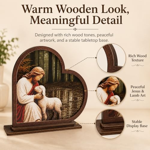 Christian Gifts for Women and Men, Jesus and Lamb Pastor Appreciation Gift - Image 4