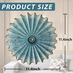 Metal Wall Sculpture, 11.4'' Distressed Radial Sunburst Wall Art Decor - Image 2