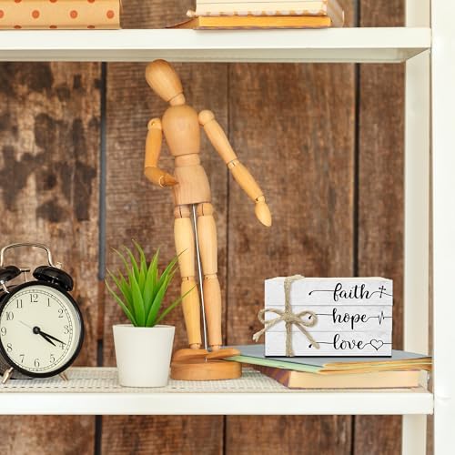 Mini Decorative Books For Home Decor, Small Faux Wood Book Stack Decor, Hope Faith Love Funny Stacked Decoration, Stacked Display For Home Mantel Office Nightstand Display, Three Pieces -A(04) - Image 4