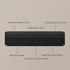 POVISON Fully-Assembled Mid Century Modern TV Stand, 94.49" Wood Media Console - Image 7