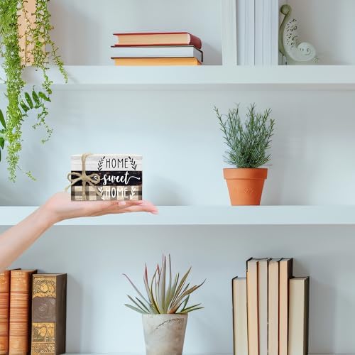 Decorative Books For House Decor, Faux Wood Book Stack Decor, Home Sweet Home Funny Stack Book Decors, Stacked Display Books For House Nightstand Decoration Housewarming Gift, Three Pieces -C(03) - Image 3
