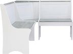 Linon Jackie Two Tone Pine Wood Coastal Corner Dining Nook in Graywash/White - Image 6