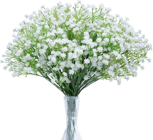 N&T NIETING Babys Breath Artificial Flowers Bulk Faux Flowers, 10Pcs, White by NTNIETING