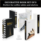 Decorative Books for Home Decor - Black and Gold Foiled Decor Books for Coffee Table - Decorative Hardcover Display Faux Books for Bookshelf – Fashion Designer Books Decor Set of 3 - Image 2