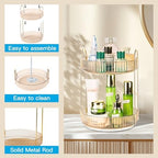 360 Rotating Makeup Organizer - Large Capacity Spinning Perfume & Cosmetic Skincare Holder for Vanity & Countertop (Vibrant Orange, 2 Tier) - Image 4