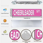 Retro Style Pink "CHEERLEADER" Street Metal Tin Sign, 16x4 inches, Perfect for Home, Dorm, or Dance Room Decor, Unique Squad Accessory (B73) - Image 2