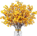 8Pcs Artificial Fall Flowers Real Touch Fake Yellow Silk Flower Decorations by HIAGROW