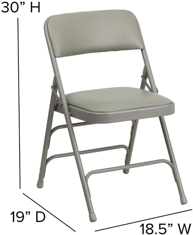 Flash Furniture 4 Pack HERCULES Series Curved Triple Braced & Double Hinged - Image 3