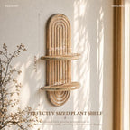 Plant Wall Shelf for Home Decor: Hanging Plant Shelf for Displaying,Natural - Image 2