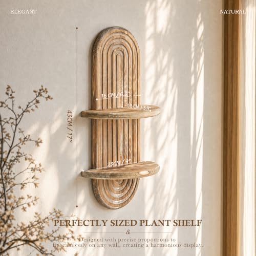Plant Wall Shelf for Home Decor: Hanging Plant Shelf for Displaying,Natural - Image 2