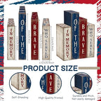 Lineshading 4 Pcs 4th of July Table Decoration Memorial Day Wooden Book - Image 3