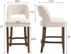 VKNOW Bar Stools Set of 2, Upholstered Counter Height Bar Stools, Modern - Image 2