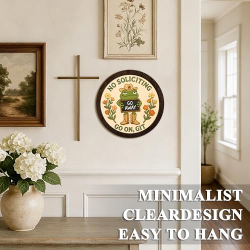 CFFJLHN Funny No Soliciting Sign Western Frog Wall Art Decor - Image 5