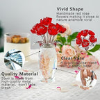 Handmade Red Crystal Glass Rose Figurine with Base Table Centerpiece Decor - Image 3