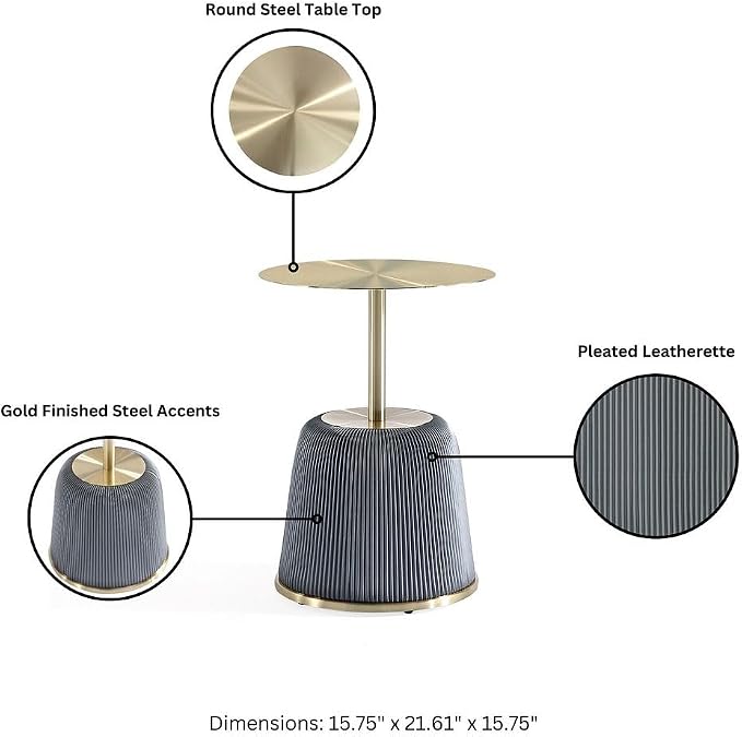 Manhattan Comfort Anderson Modern 15.75" Round End Tables 1.0 - Image 4
