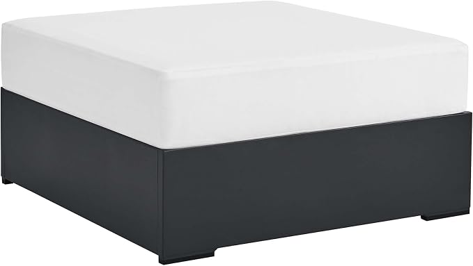 Modway Tahoe Aluminum Ottoman in Gray White by Modway
