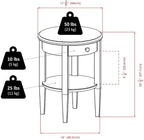 Furnifact Farmhouse End Table Solid Wood - Image 7