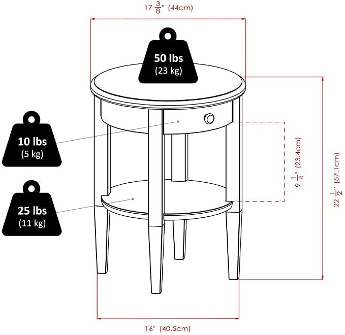 Furnifact Farmhouse End Table Solid Wood - Image 7