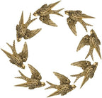 8 Piece Vintage Swallow Wall Decor, 4.7 Inch 3D Resin Bird Art Sculptures by Kathfly