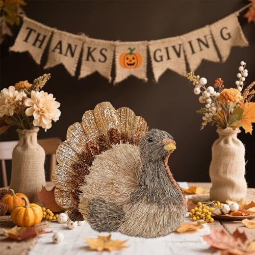 winemana Sisal Turkey Figurine – Thanksgiving Table Decorations Indoor - Image 5