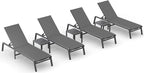 Ciokea Aluminum Foldable Lounge Chairs Set of 4 by CIOKEA