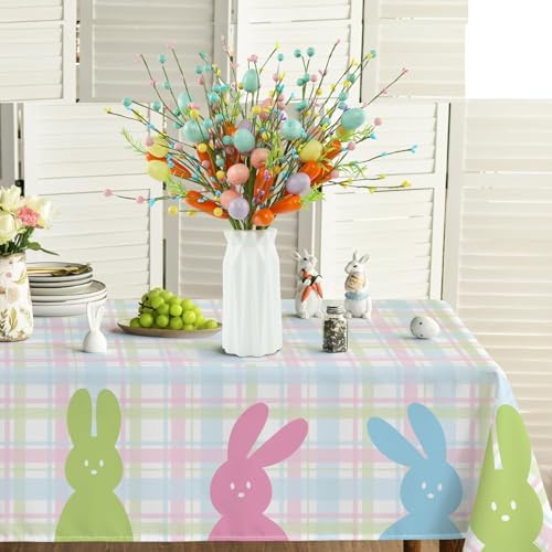 5pcs Artificial Easter Flower Picks 16.5in Spring Fake Berries Floral Stems with Easter Egg Carrot for Table Centerpieces Home Party Vase Flower Arrangement Easter Decor - Image 3