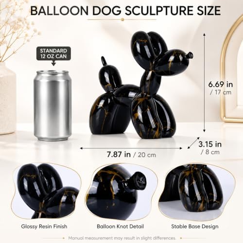 Creative Balloon Dog Sculpture Modern Home Decoration Trendy Animal Art Ornaments Collection Figurine Bedroom Living Room Office Desktop Resin Decors - Image 3