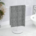 White T-Shaped Hand Towel Holder Stand for Countertops, Stainless Steel by niffgaff