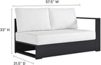 Modway Tahoe Aluminum 3-Piece Outdoor Patio Furniture Gray White, Modular - Image 7