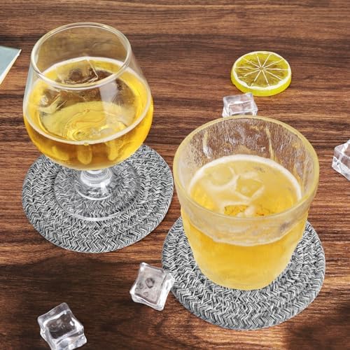 Woven Drink Coasters with Holder, Coasters for Drinks Set of 10 - Image 5