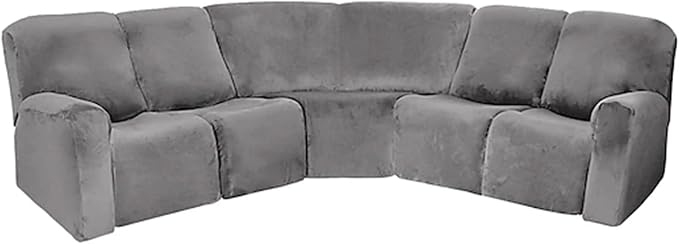 LightInTheBox 7-Piece Velvet Stretch Reclining Couch Covers 5 Seats Corner Sofa by LTLIGHTS