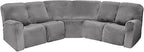 LightInTheBox 7-Piece Velvet Stretch Reclining Couch Covers 5 Seats Corner Sofa by LTLIGHTS