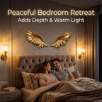 QPOIBSD 3D Gold Angel Wings Wall Decor, Feather Sculptures for Home (1Pair) - Image 4