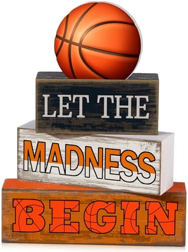 Yuntau 4 Pcs Basketball Table Decorations Wooden Blocks Tiered Tray Decor by Yuntau
