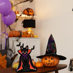 Black Cat Halloween Decor Sign, Gothic Decor, Table Desk Shelf Decor. - Image 3