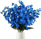 10 PCS Blue Artificial Orchids Silk Fake Orchid Flowers 27 Inches Faux Orchid Artificial Flowers for Wedding Party Home Decoration(Blue) by Fqueelvys