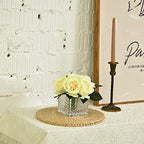 Artificial Peony Silk Flower Centerpieces Faux Floral Arrangement in Glass Vase for Home Wedding Table Decoration (Champagne) - Image 7
