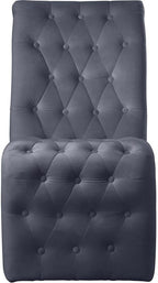 Meridian Furniture 920Grey-C Curve Collection Modern | Contemporary Velvet - Image 7