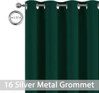 Yakamok Dark Green Room Darkening Curtains 84 inch Sliding Door Drapes | 1 - Image 5