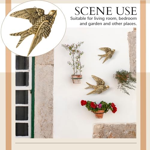 2 Piece Vintage Swallow 3D Wall Decor, 4.7 and 6.7 Inch Resin Art Gift Set - Image 3