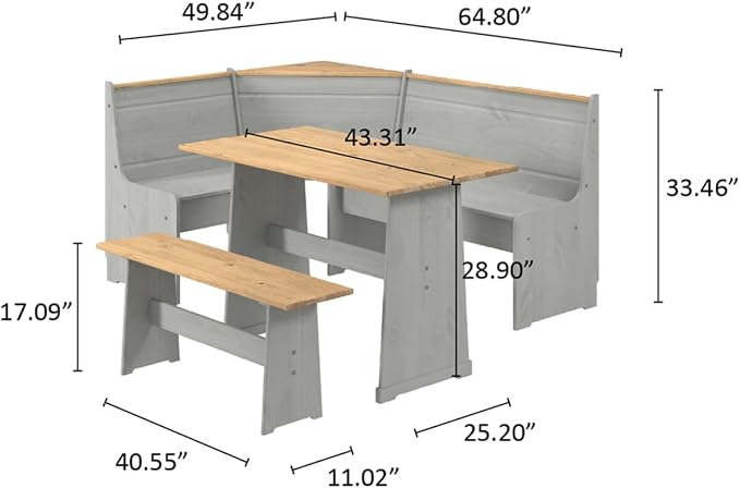 FURNITURE DASH - Corner Dining Table - Corner Dining Table Set - Corner Dining - Image 7