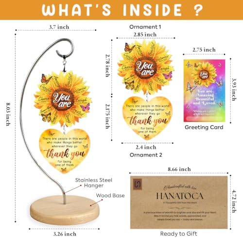 Sunflower Gifts for Women - Christian Inspirational Desk Decor, You are Enough Keepsake Ornament - Religious Thank You Gift for Her, Teacher, Coworker, Friend, Nurse - Encouragement Birthday Gift - Image 2