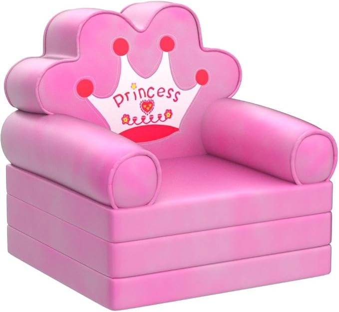 MOONBEEKI Kids Couch Fold Out, Foldable Princess Chair - Image 5